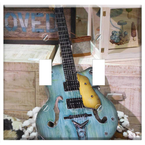 Switch Plate Double Toggle - Electric Guitar Wall Art Instrument Electric Guitar