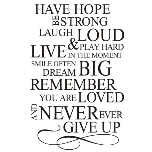 Have Hope Be Strong Laugh Loud Play Hard Live in The Moment Inspiring Quotes Arts Decals Inspirational Lettering Vinyl Wall Stickers for Study Office Living Room 20.8 inches x 33 inches