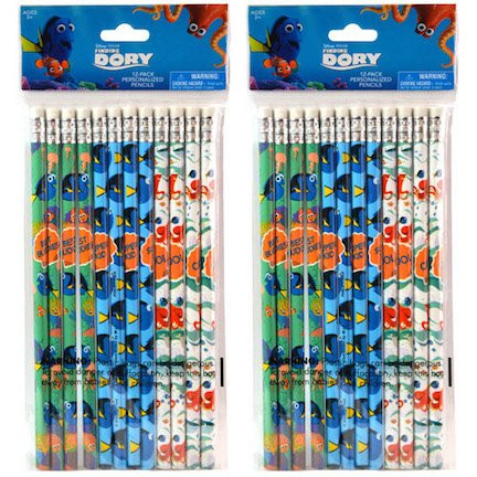 2-PACK, Disney Finding Dory 12 Pack Wood Pencils