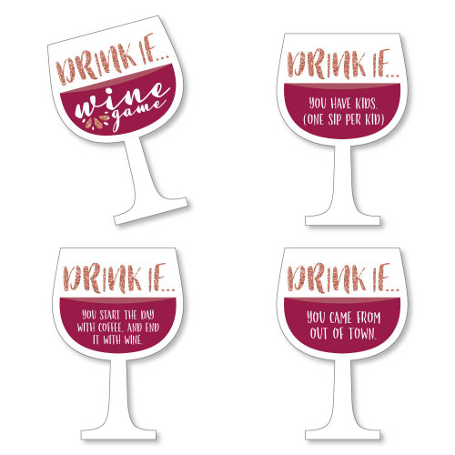 Drink If Game - But First, Wine - Wine Tasting Party Game - 24 Count