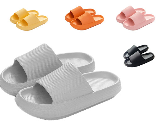 Unisex Cloud Sandals Cloud Slippers Cloud Slides Pillow Slippers Thick Sole Open Toe Slippers Non-Slip Beach Pool Sandals Massage Shower Slippers Grey 44-45