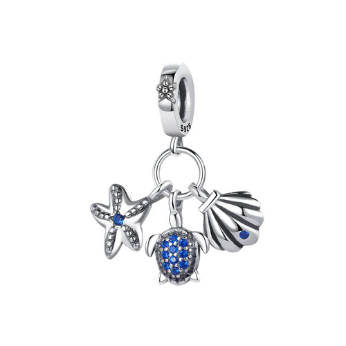 Sea Turtle Starfish Shell Triple Dangle Charm Silver Charms 925 Sterling Silver fits Bracelets Necklace Pendant Bead Charms Jewelry Gift for Women Girl Family Friends Sea Turtle Starfish Shell Triple Dangle Charm Silver Charms 925 Sterling Silver fits Bracelets Necklace Pendant Bead Charms Jewelry Gift for Women Girl Family Friends