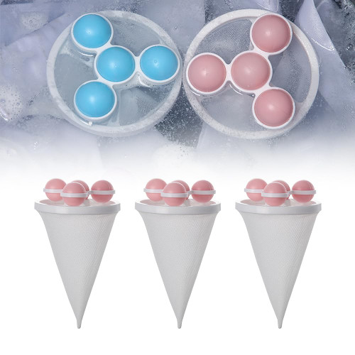 3PCS Floating Hair Filtering Mesh Removal, Washing Machine Filter Mesh Bag Pet Hair Remover for Laundry, Lint Catcher for Washing Machine Hair Catcher Reusable Laundry Pet Hair Catcher Bags (Pink)