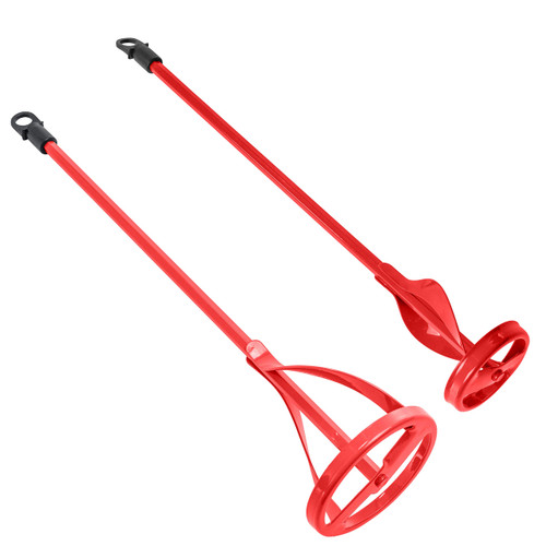 Set of 2 Paint, Epoxy Resin, Mud and Cement Mixer Blades - Power Drill Stirring Tools - 15.5" & 14" Ribbon Mixing Paddles, 3/8" & 5/16" Hex Head Shafts - Mix 1 to 5 Gallon Bucket - Concrete