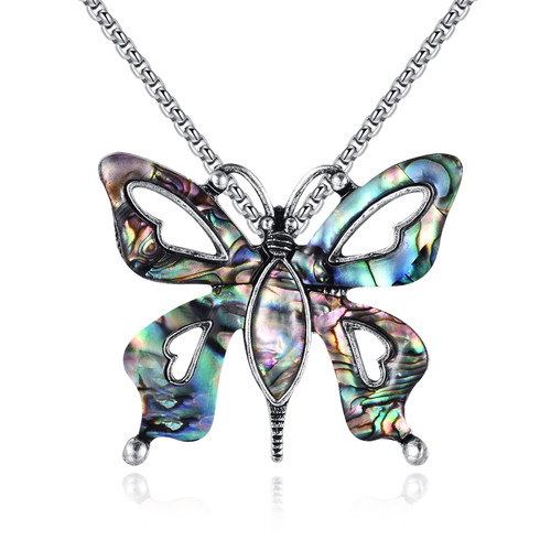 Butterfly Necklace for Women Abalone Shell Butterfly Pendant Butterfly Jewelry Birthday Gift for Girlfriend Mom
