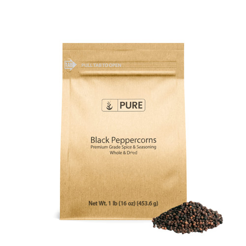 Pure Original Ingredients Black Peppercorns (1 lb), Seasoning, Flavoring Agent, Eco-Friendly Packaging Pure Original Ingredients Black Peppercorns (1 lb), Seasoning, Flavoring Agent, Eco-Friendly Packaging