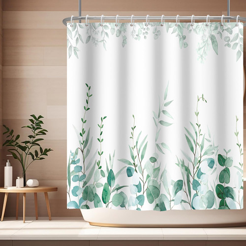 Sage Green Eucalyptus Shower Curtain Spring Leaf Watercolor Botanical Plant Shower Curtains for Bathroom Waterproof Bathroom Decor 72 x 72 Inch Sage Green Eucalyptus Shower Curtain Spring Leaf Watercolor Botanical Plant Shower Curtains for Bathroom Waterproof Bathroom Decor 72 x 72 Inch