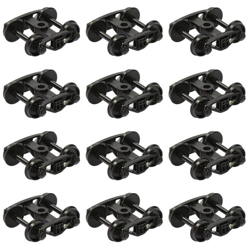 12pcs Model Train Bogie with Plastic Wheels 1:87 HO Scale 33" Model Railway Accessories (Style B)