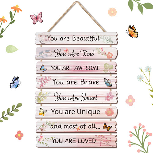 Girl Wall Decor Inspirational Butterfly Wall Art Room Wall Decor Aesthetic Wooden Wall Hanging Sign Wall Decor Nursery Room Decorations for Teens Bedroom Toddler Room (Inspirational) Girl Wall Decor Inspirational Butterfly Wall Art Room Wall Decor Aesthetic Wooden Wall Hanging Sign Wall Decor Nursery Room Decorations for Teens Bedroom Toddler Room (Inspirational)