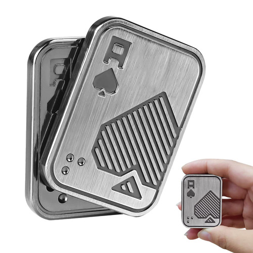 Fidget Toys Adults, EDC Metal Fidget Slider, Magnetic Poker Push Card, Adult Fidget Toy for Anxiety ADHD, Cool Office Gadgets Gift for Dad Teens, Fidgets Toy for Men