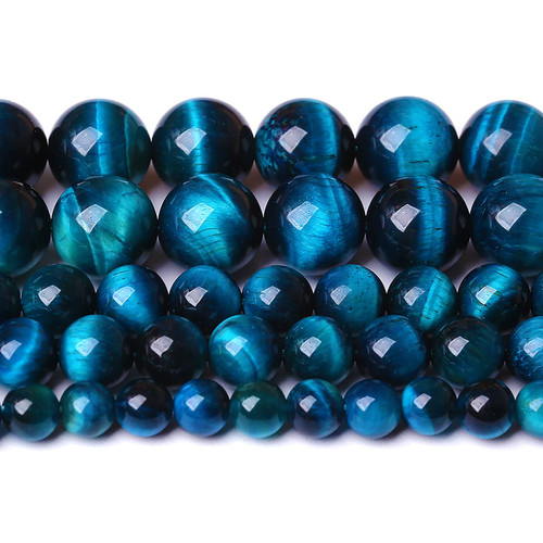 8mm 45PCS Blue Tiger Eye Beads Natural Stone Gemstone Crystal Energy Stone Healing Power Spacer Loose Beads for Jewelry Making DIY Bracelet Semi Precious Beads Strand 15 inches