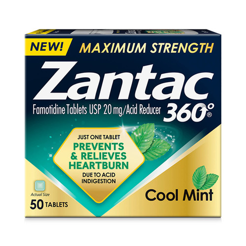 360 Maximum Strength, Cool Mint, 50 Count, Heartburn Prevention & Relief, 20mg Tablets