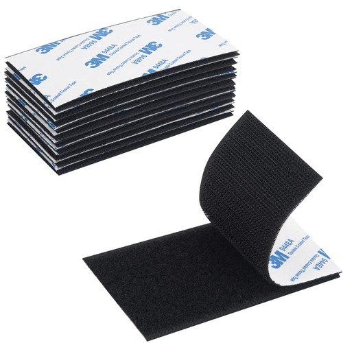 Hook and Loop Tape 2in x 4in 10 Pairs, Slef Adhesive Interlocking Tape Strip, Mounting Tape Heavy Duty Adhesion, Hook Lopp Fastener Double Sided Tape,Sticky Back Fastener