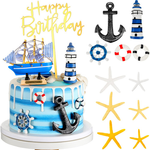 19 Pcs Nautical Cake Topper Pirate Cake Topper Ship Theme Cake Topper Nautical Cupcake Topper Nautical Party Decorations for Birthday Nautical Wedding Baby Shower Summer Party Decor 19 Pcs Nautical Cake Topper Pirate Cake Topper Ship Theme Cake Topper Nautical Cupcake Topper Nautical Party Decorations for Birthday Nautical Wedding Baby Shower Summer Party Decor