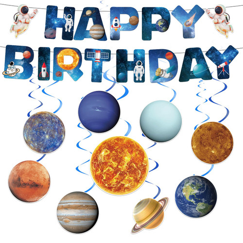Space Solar System Hanging Decoration Universe Space Birthday Banner Outer Space Whirls Party Supplies Planet Galaxy Hanging Swirl for Kids Birthday Party Decorations Baby Shower Supplies
