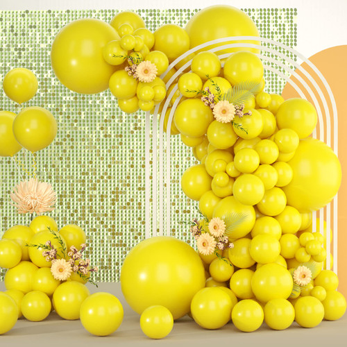 Yellow Latex Balloons - Yellow Party Balloons 139 Different Sizes 5/10/12/18 Inch, Yellow Balloon Garland Kit for Birthdays, Graduation, Baby Shower, Wedding, and Bachelorette Party Balloons Yellow Latex Balloons - Yellow Party Balloons 139 Different Sizes 5/10/12/18 Inch, Yellow Balloon Garland Kit for Birthdays, Graduation, Baby Shower, Wedding, and Bachelorette Party Balloons