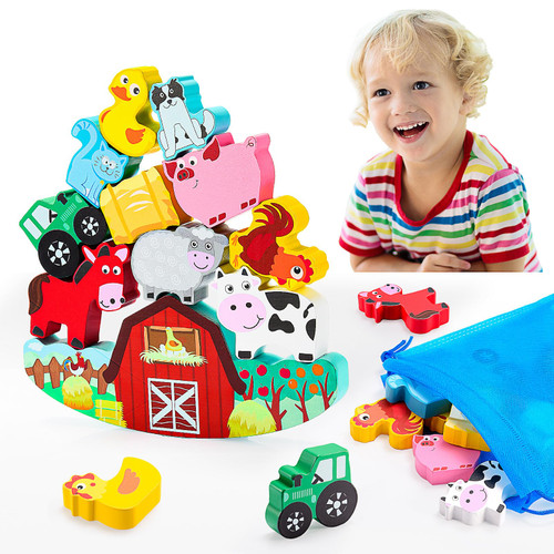 Montessori Toys for Kids Wooden Farm Animal Blocks Stacking Games Toy for 3 4 5 6 Year Old Girls Boys Birthday Gifts Toddler Educational Toys Balance Game for Boy Girl Age 3-7 Montessori Toys for Kids Wooden Farm Animal Blocks Stacking Games Toy for 3 4 5 6 Year Old Girls Boys Birthday Gifts Toddler Educational Toys Balance Game for Boy Girl Age 3-7