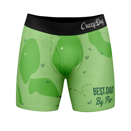Best Dad By Par Mens Boxers Funny Golf Lover Novelty Underwear Funny Graphic Boxers Dad Joke Funny Golf Mens Novelty Boxer Briefs Green L
