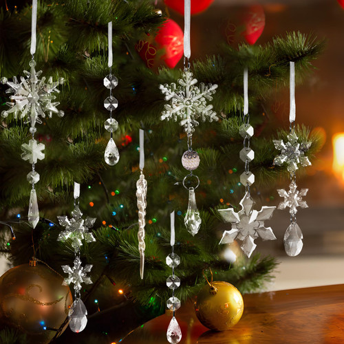 20pcs Crystal Christmas Ornaments Christmas Tree Decoration, Hanging Acrylic Snowflake Icicle Drop Pendants Ornaments Decor for Christmas Tree New Year Party 20pcs Crystal Christmas Ornaments Christmas Tree Decoration, Hanging Acrylic Snowflake Icicle Drop Pendants Ornaments Decor for Christmas Tree New Year Party