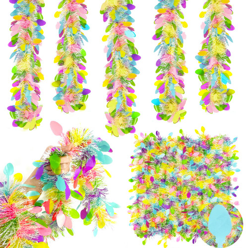 5 Strings Total 75 Ft Easter Tinsel Garlands Decorations with Colorful Easter Eggs Metallic Streamers Hanging Fringe Garland Easter Decorations Outdoor Indoor Home Party, Each 15 Ft by 6" 5 Strings Total 75 Ft Easter Tinsel Garlands Decorations with Colorful Easter Eggs Metallic Streamers Hanging Fringe Garland Easter Decorations Outdoor Indoor Home Party, Each 15 Ft by 6"