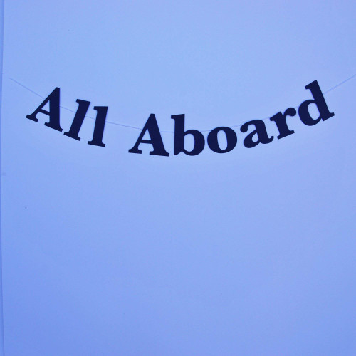 "All Aboard" Train Party Banner
