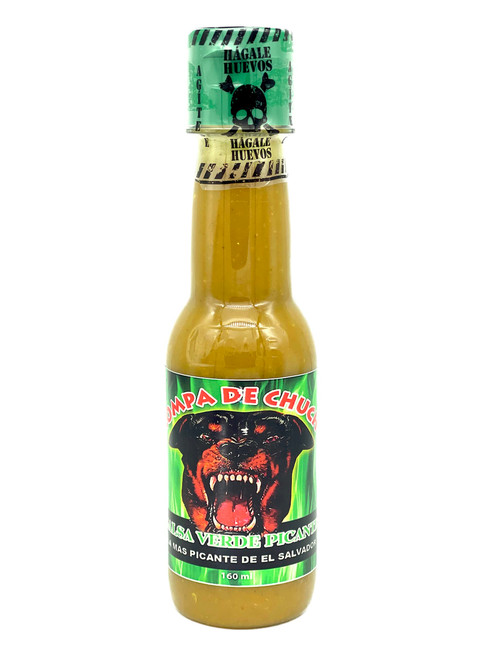 Trompa De Chucho Hot Sauce La Mas Picante De El Salvador 100% organic Imported Salvadorean Salsa Chili Vinegar 3 peppers Jalapeno, Habanero, Tabasco Tacos, Pupusas, Pizza, Burritos, Hagale Huevos! (1 Green)