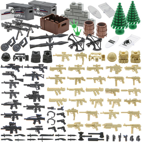 Guns-Weapon-Packs for Major Brand Building Block, Helmet Vest Equipment Accessories Set for Bricks-Soldier Minifigures WW2 SWAT Military Bases Rangers Ammo. Guns-Weapon-Packs for Major Brand Building Block, Helmet Vest Equipment Accessories Set for Bricks-Soldier Minifigures WW2 SWAT Military Bases Rangers Ammo.