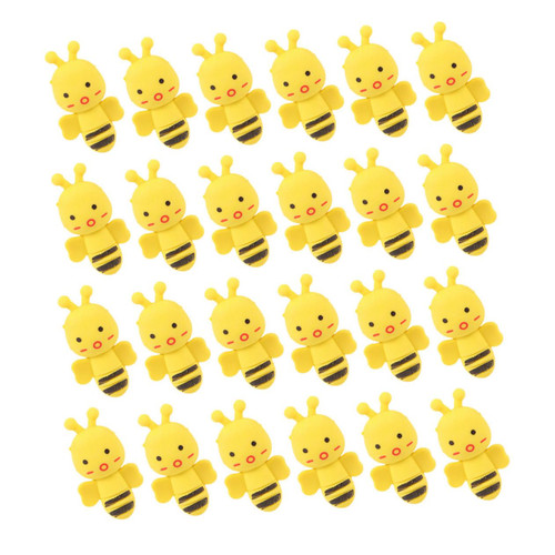 48pcs Bee Eraser Novelty Erasers Stocking Stuffers Zoo Animal Eraser Toys Kid Pencils Cartoon Pencil Erasers Pencils Small Bee Shaped Erasers Kid Toys Gift Fragrance Student