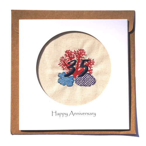 35th Wedding Anniversary Card For Her Him, Handmade Anniversary Card for Wife, Husband, Couple( (35th)