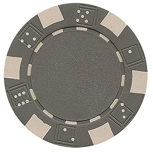 50 Clay Composite Dice Striped 11.5 gram Poker Chips, Gray