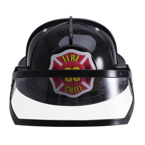 Firefighter Helmet Fireman Hat Firefighter Costume Accessories Pretend Play Toy Dress Up Fireman Plastic Black Hat Pretend Chief Hat Role Play Toy Firefighter Toys