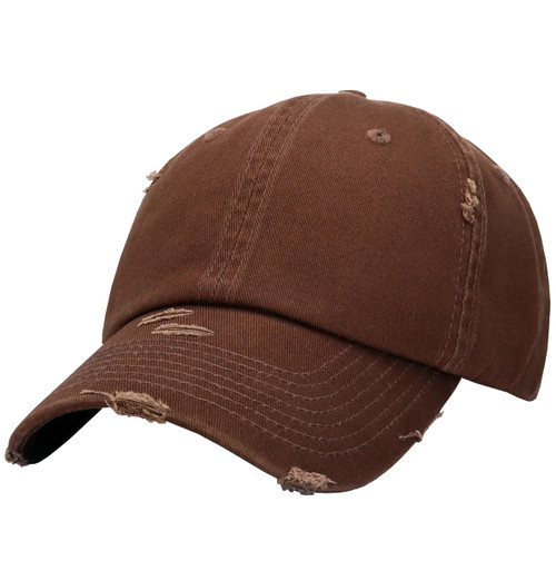 Unisex Vintage Hat for Men Women Distressed Baseball Cap Dad Hats Unconstructed Adjustable Washed Mens Plain Caps (35. Brown)