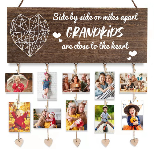 Fathers Day Grandkids Gifts for Grandpa from Granddaughter Grandson, Grandpa Grandkids Photo Frame, Great Grandma Gifts from Grandchildren, Fathers Day Photo Holder Gift for Grandpa