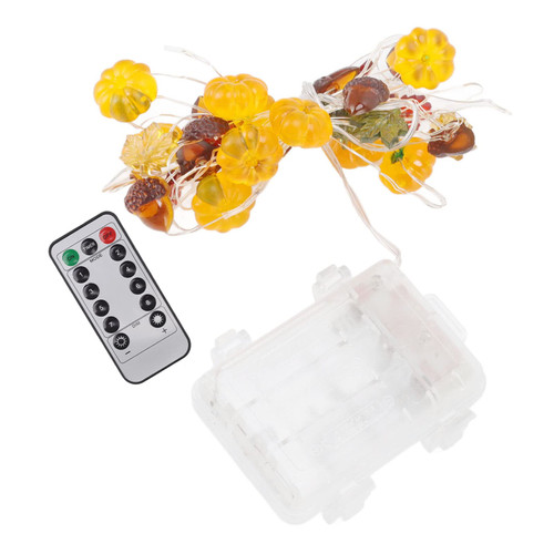 Halloween Thanksgiving Decoration String Lights, 30 LED Pumpkin Maple Leaf Acorn String Lights with Remote Control, 9.8ft Waterproof Battery Operated Fall Decorations for Outdoor Indoor