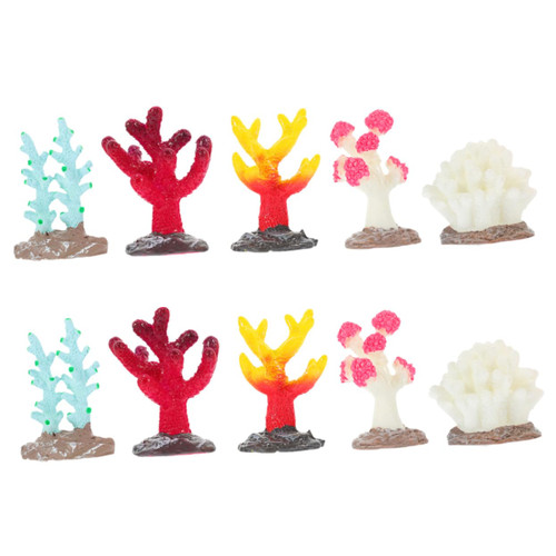 10pcs Artificial Coral Plants Underwater Sea Plants Decorations Fish Tank Plants Fake Coral Ornaments Fish Tank Decoration Fish Tank Coral Decor Aquarium Resin Coral Reef