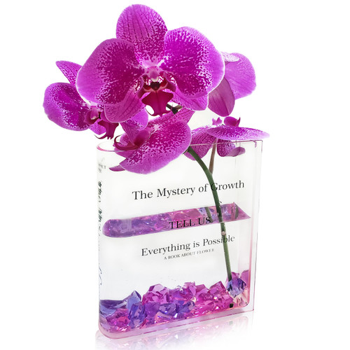 Book Vase for Flowers - Acrylic Book Vase - Decorative Vase - Book Vase - Clear Book Vase - Book Shaped Vase - Flower Book Vase Pink - Book Vase Clear - Acrylic Book Vase for Room Decor