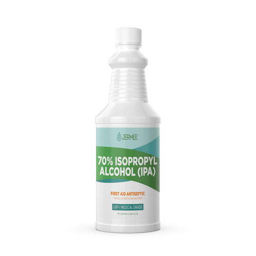 Jermee Isopropyl Alcohol (IPA) 70% Purity - USP/Medical Grade - First Aid Antiseptic, Topical Rubbing Alcohol, Made in The USA, 32 Ounce Jermee Isopropyl Alcohol (IPA) 70% Purity - USP/Medical Grade - First Aid Antiseptic, Topical Rubbing Alcohol, Made in The USA, 32 Ounce