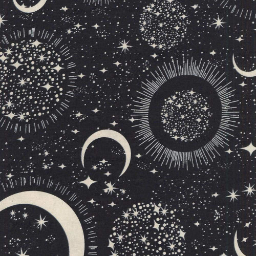 Timeless Treasures Fabrics Glow in The Dark Moons and Stars Glow in The Dark