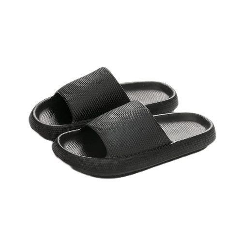 Women's Men's Cloud Slippers Cloud Sandals Cloud Slide Pillow Slippers Massage Shower Slippers Thick Sole Open Toe Sandals Non-Slip Beach Pool Sandals Black 36-37