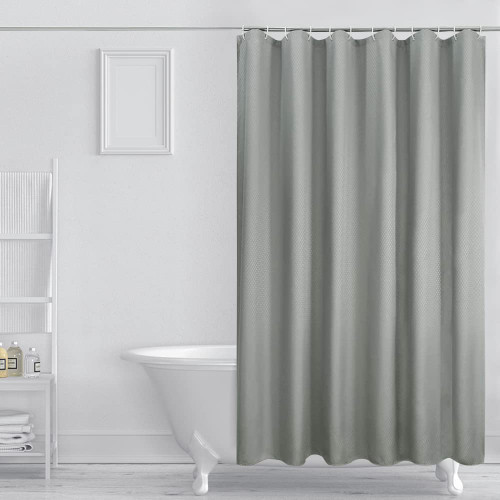 Fabric Shower Curtain - Heavy Duty Fabric Shower Curtains with Waffle Weave, Hotel Quality, Waterproof Decorative Curtain for Bathroom and Bathtubs, 72 x 72 Inches