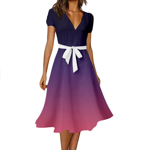 Summer Dresses for Women 2024 Vacation,Trendy Floral Printed Sundresses Wrap V-Neck Midi Dress Short Sleeve Boho Beach Long Dress Swing Dress A-Purple Summer Dresses for Women 2024 Vacation,Trendy Floral Printed Sundresses Wrap V-Neck Midi Dress Short Sleeve Boho Beach Long Dress Swing Dress A-Purple