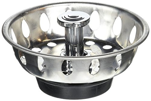 Plumb Pak PP820-25 PlumPak Replacement Sink Basket Strainer With Adjustable Post, Stainless Steel, 1-3/4", White