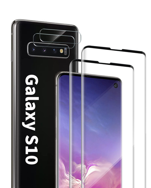 [2+2 Pack Samsung Galaxy S10 Screen Protector and Camera Lens Protector, 9H Tempered Glass, HD Clear, Anti Scratch, Bubble Free, Screen Protector for Samsung Galaxy S10 (6.1 Inch) [2+2 Pack Samsung Galaxy S10 Screen Protector and Camera Lens Protector, 9H Tempered Glass, HD Clear, Anti Scratch, Bubble Free, Screen Protector for Samsung Galaxy S10 (6.1 Inch)