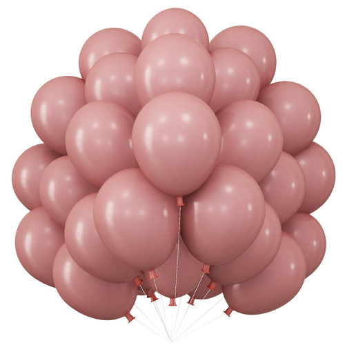 Dusty Pink Balloons Double Stuffed, 50Pcs 10 Inch Dusty Rose Helium Latex Balloons, Retro Blush Pink Mauve Party Balloons Boho Pink Balloon for Girls Birthday Baby Shower Wedding Party Decorations