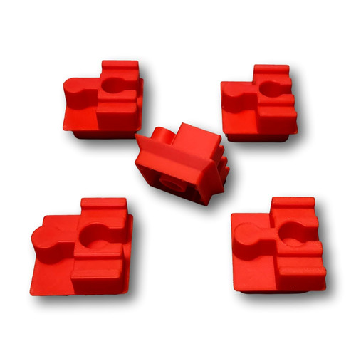5pc Duplo Bricks to Brio Compatible Wooden Train Track Adapter Set (Red)