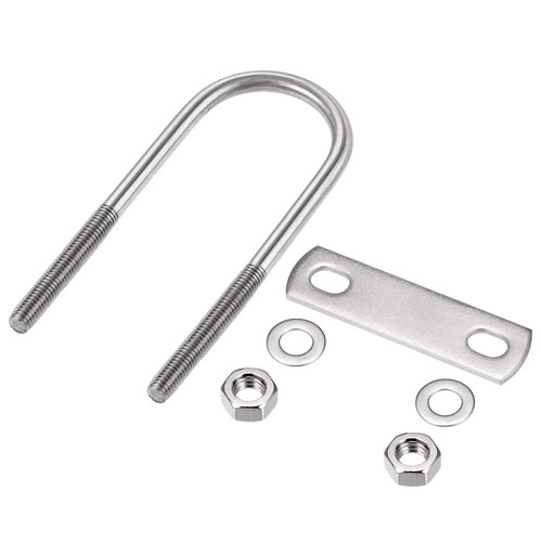 U Bolts 2 Sets (M8x44x129mm), Round U Bolt 304 Stainless Steel with Accessories - for Construction, Pipe