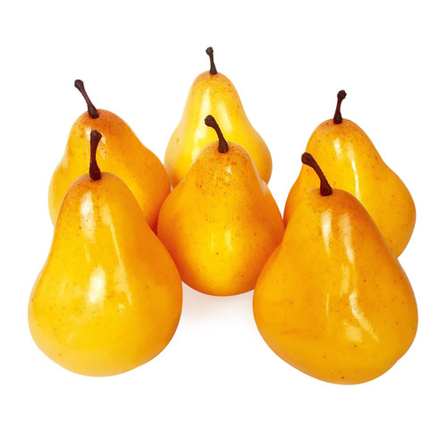 5pcs Fake Pear Artificial Fruit Faux Pears for Photo Props Home Decoration(Yellow)