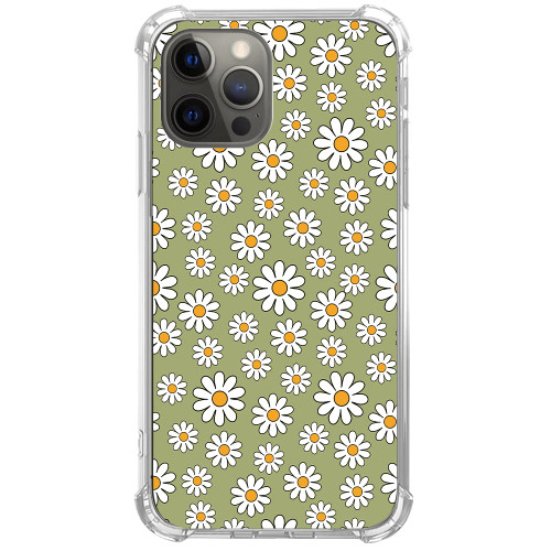 Sage Green Retro Flowers Case Compatible with iPhone 11 Pro Max, Vintage Aesthetic Daisy Case for iPhone 11 Pro Max for Teens Men and Women, Cool TPU Bumper Phone Case Cover