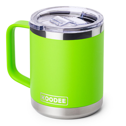 Insulated Coffee Mug with Lid-12 oz Stainless Steel Double Wall Vacuum Coffee Travel Mug with Handle,Tumbler Cup with Sliding Lid (Apple Green)