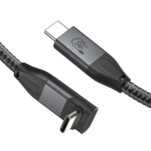 USB C Cable Right Angle 4.9ft, 240W 90 Degree USB C to USB C Video Cable 4K 20Gbps Data, USB C 3.2 Cable 240W Fast Charging Cord for iPhone 15 Samsung S23, MacBook, iPad Pro/Air 4, Pixel 1.5m